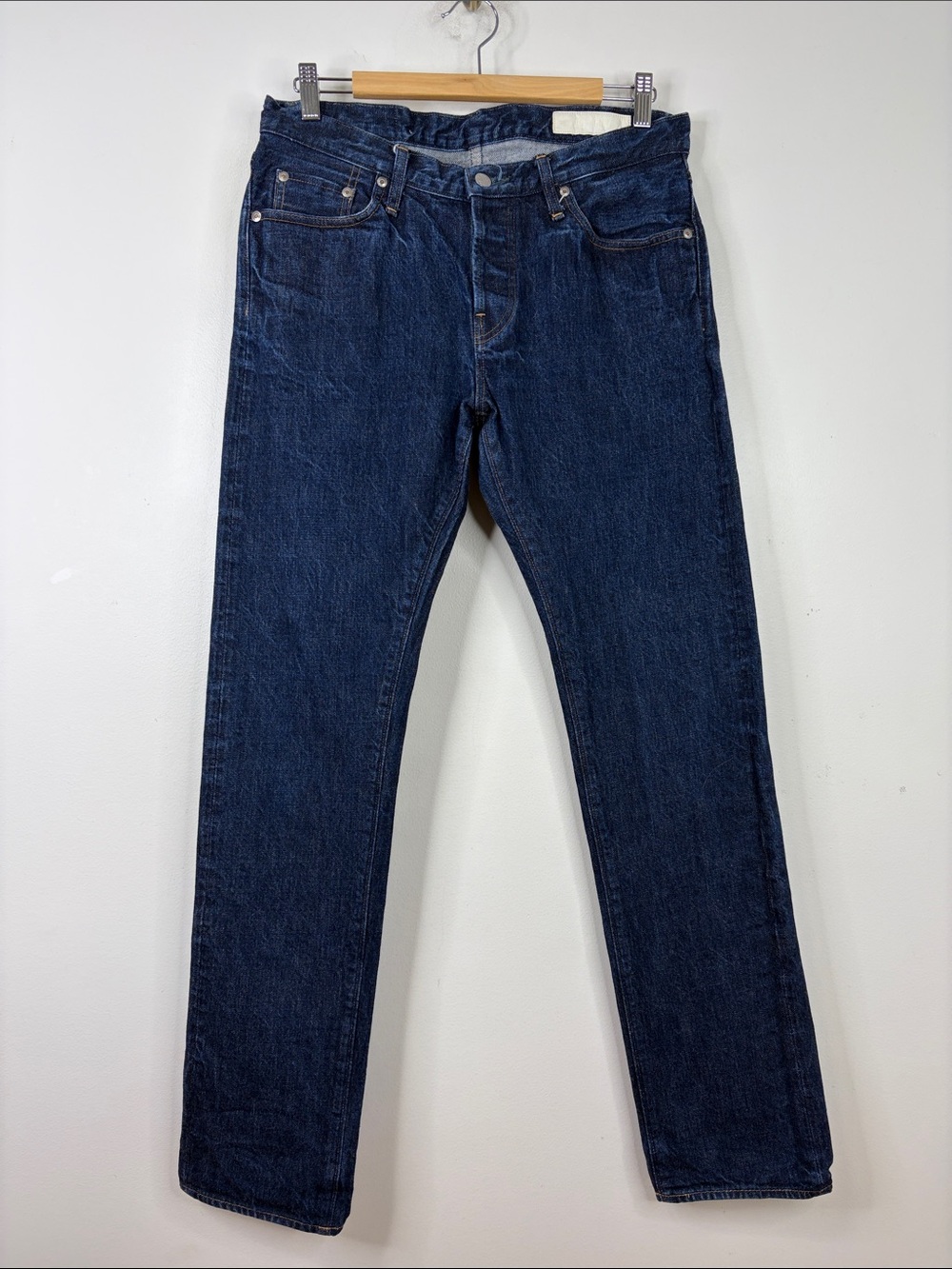 Big John Rare R009 Selvedge Jeans Men 33 x 33 Dark Blue Slim Taper Made in Japan